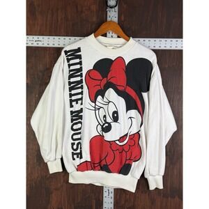 Disney Minnie Mouse Front & Back Graphic Sweatshirt WOMEN'S XL Vintage‎ 80s VTG